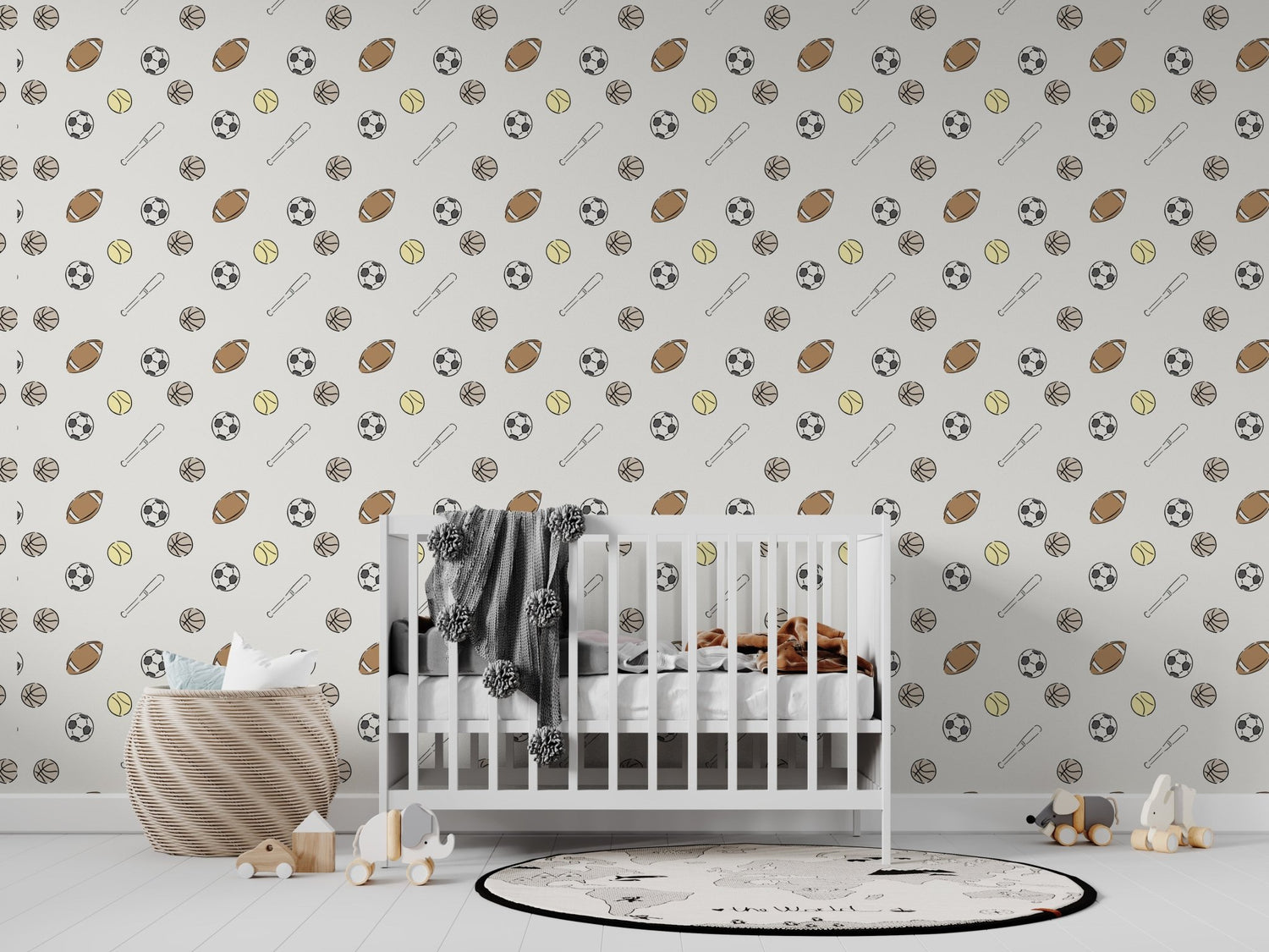 Sports Day Wallpaper Repeat Pattern - Munks and Me Wallpaper