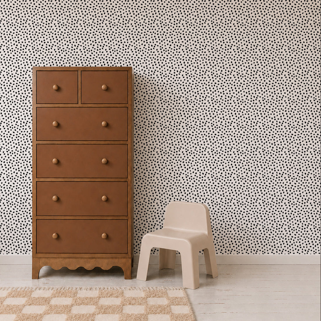 black sprinkle wallpaper for kids and nursery rooms