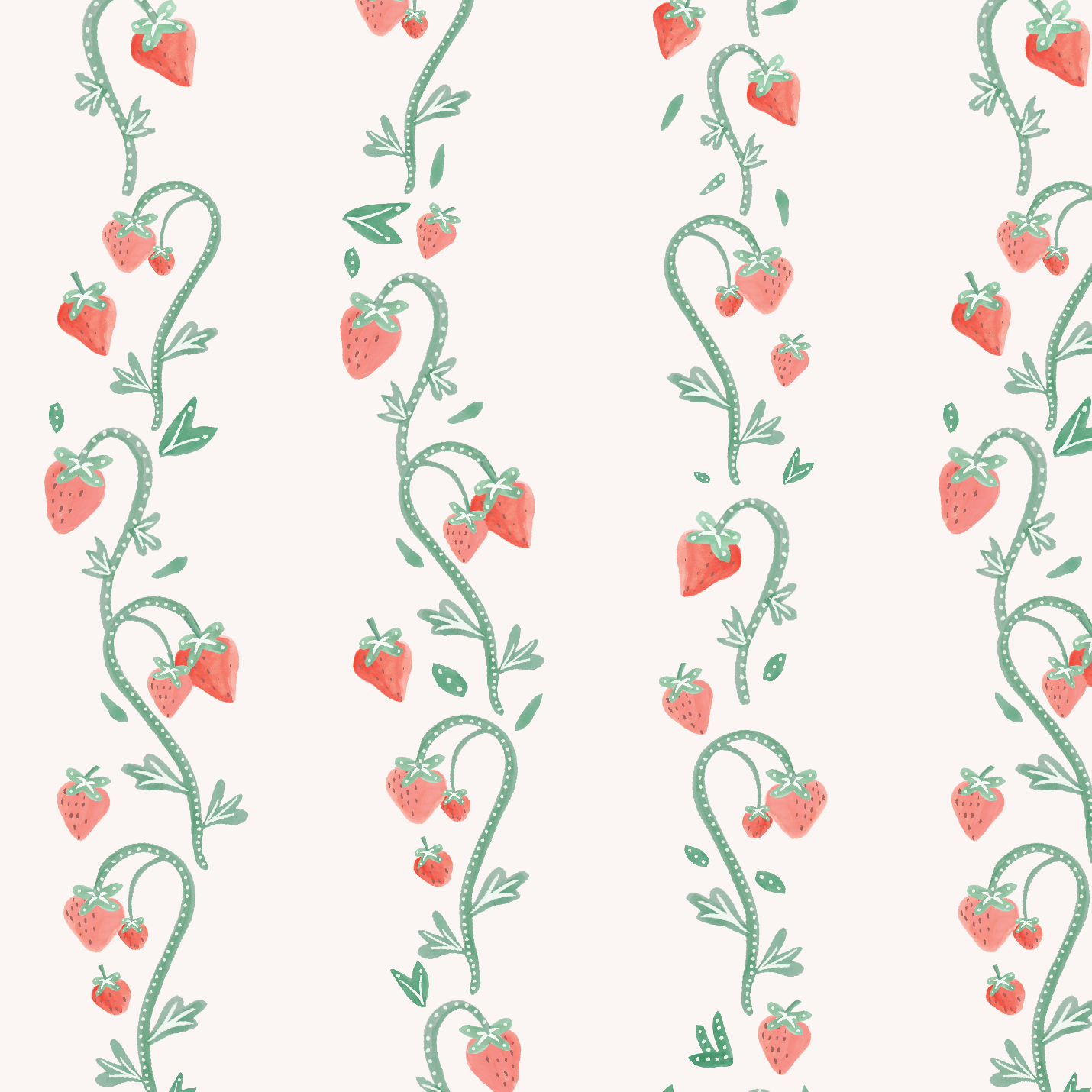 strawberry stripes wallpaper for kids and nursery