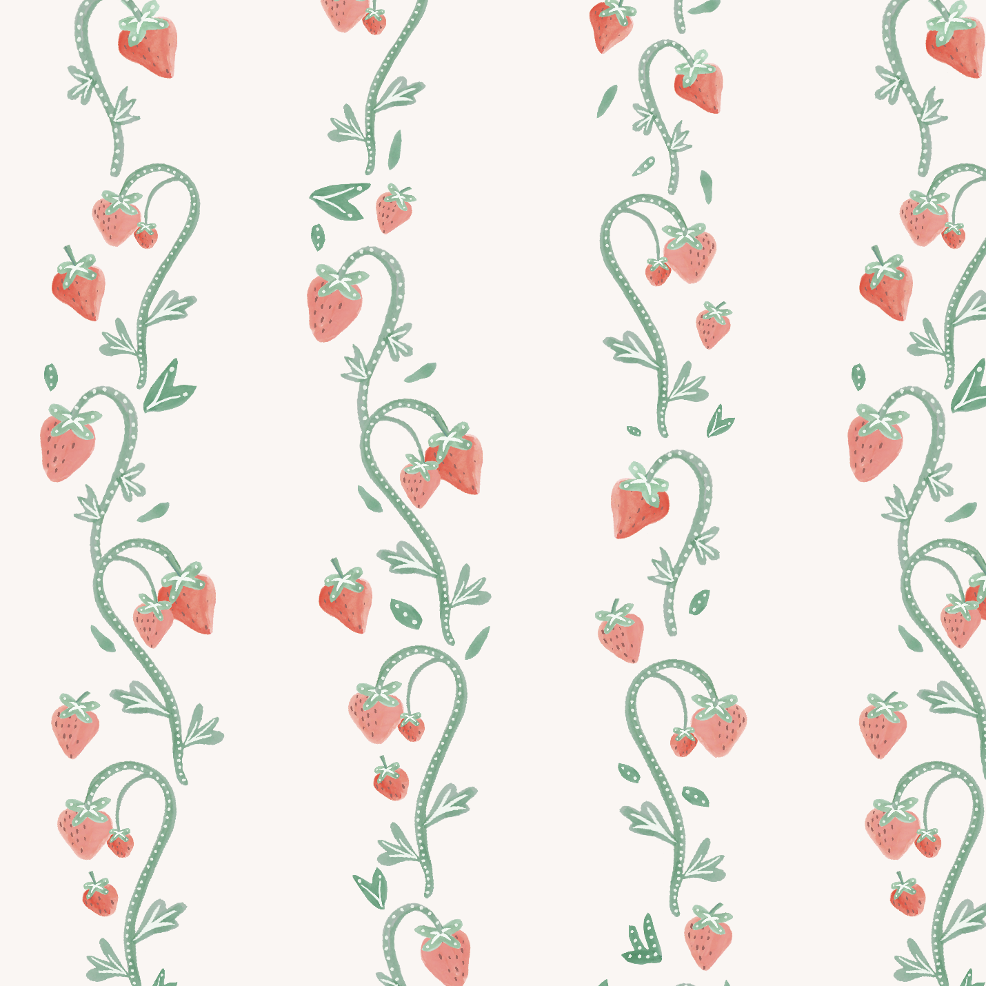 strawberry stripes wallpaper for kids and nursery