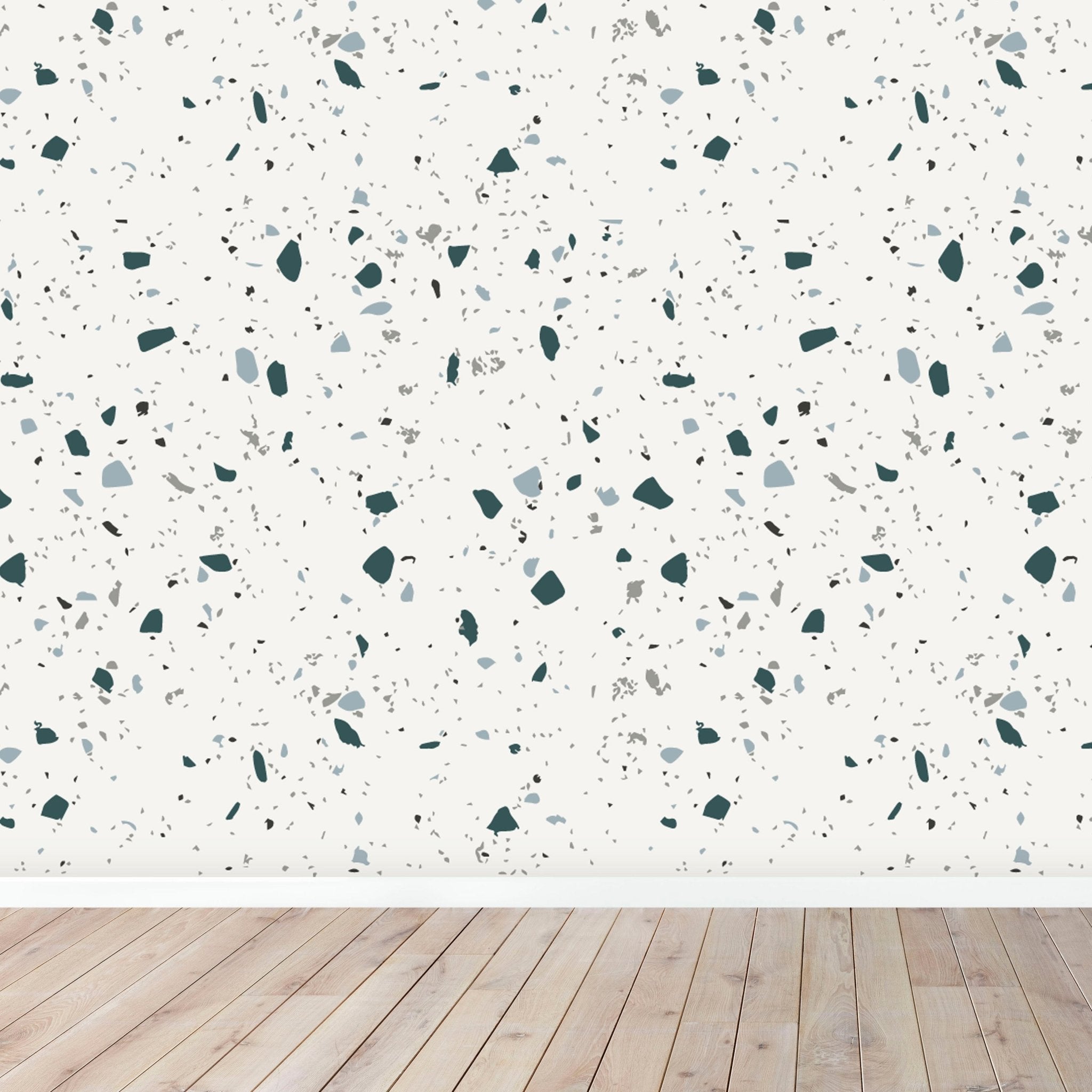 Terrazzo Wallpaper Repeat Pattern| Blue - Munks and Me Wallpaper