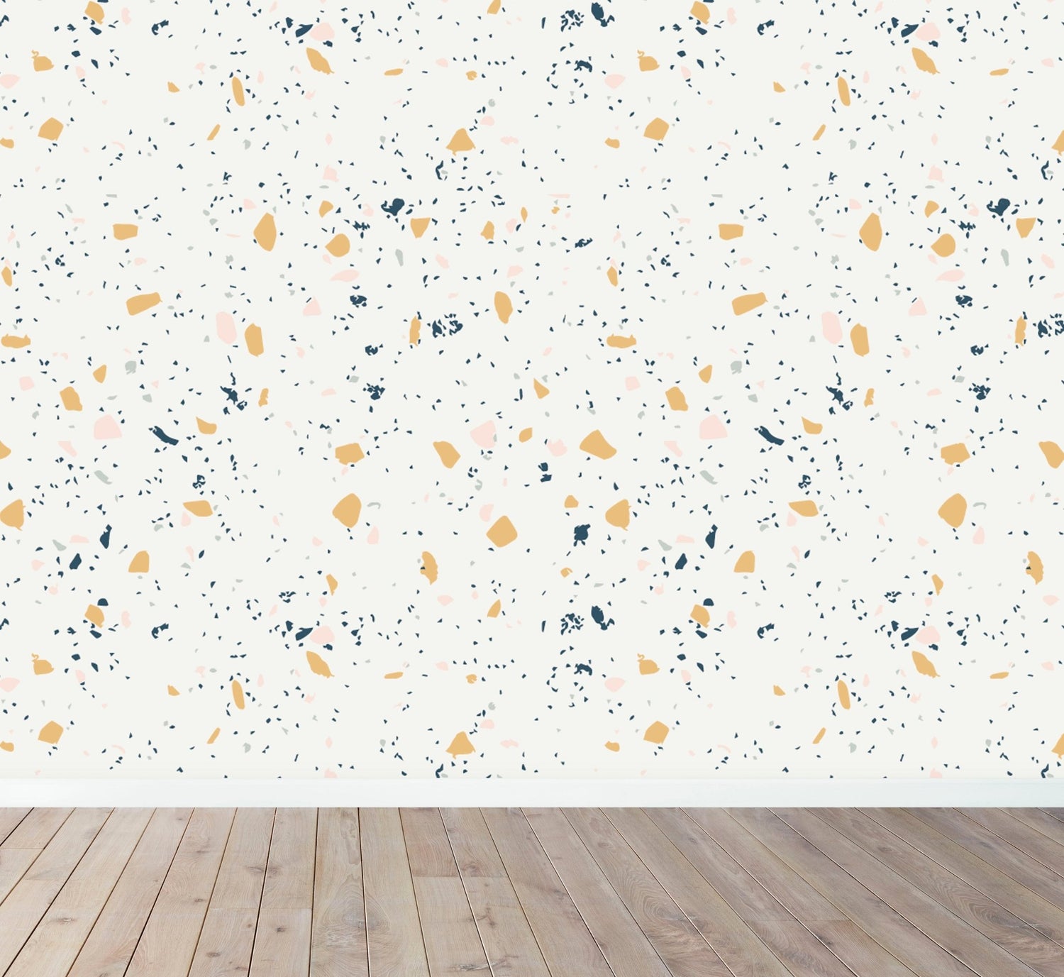 Terrazzo Wallpaper Repeat Pattern| Yellow - Munks and Me Wallpaper