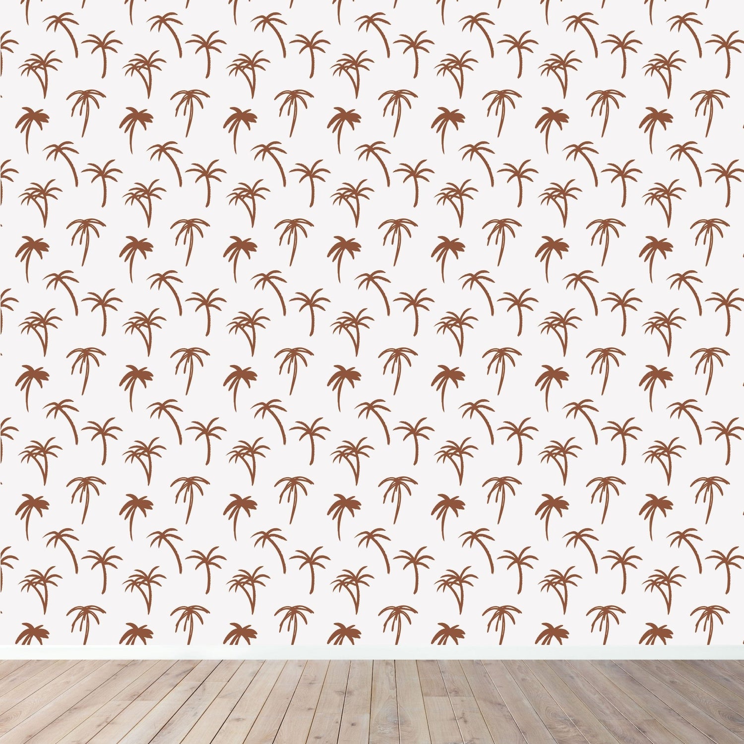 The Noa Tropical Palm Print Wallpaper Repeat Pattern | Rust - Munks and Me Wallpaper