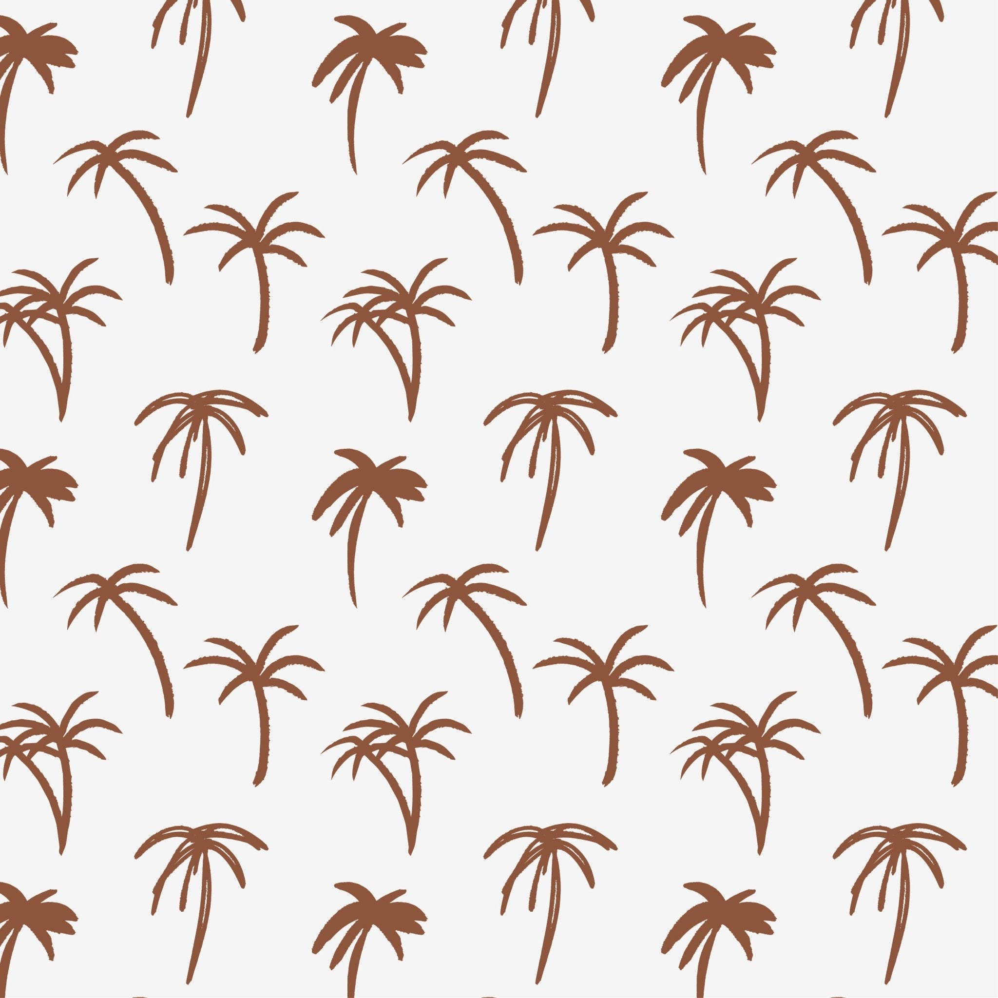 The Noa Tropical Palm Print Wallpaper Repeat Pattern | Rust - Munks and Me Wallpaper