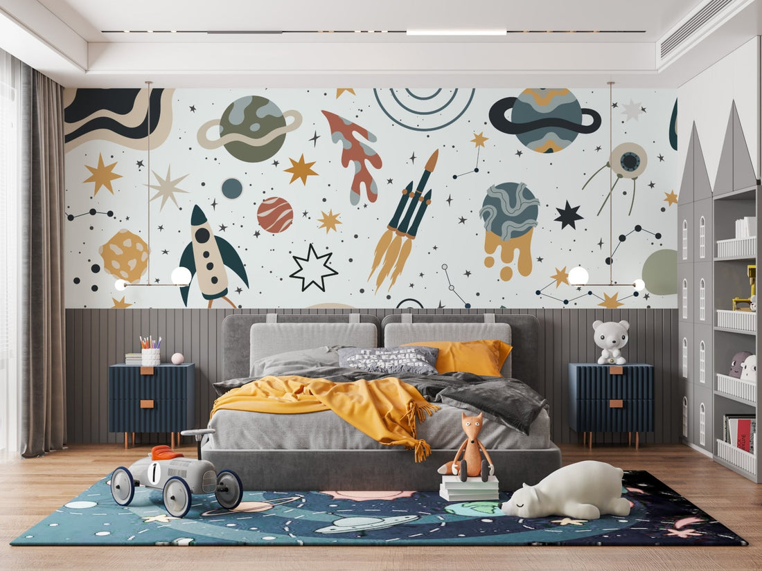 To The Moon Wallpaper Mural | Sample - Munks and Me Wallpaper