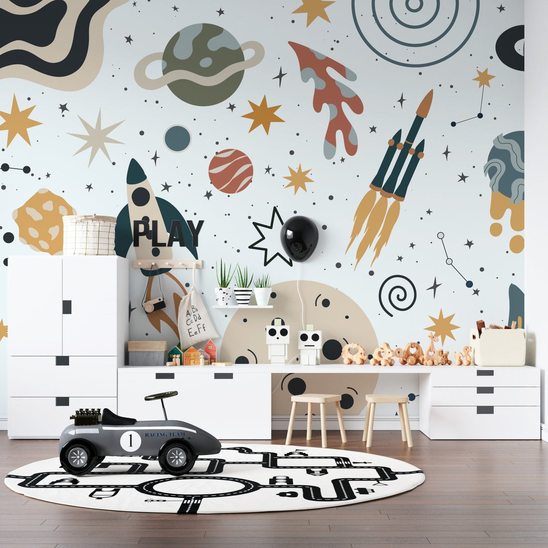 To The Moon Wallpaper Mural | Sample - Munks and Me Wallpaper