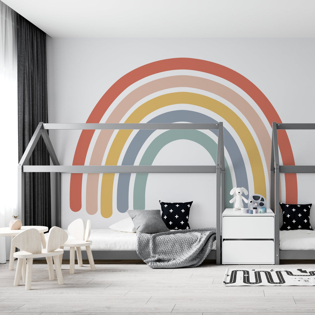 Travelling Rainbow Wallpaper Mural - Munks and Me Wallpaper