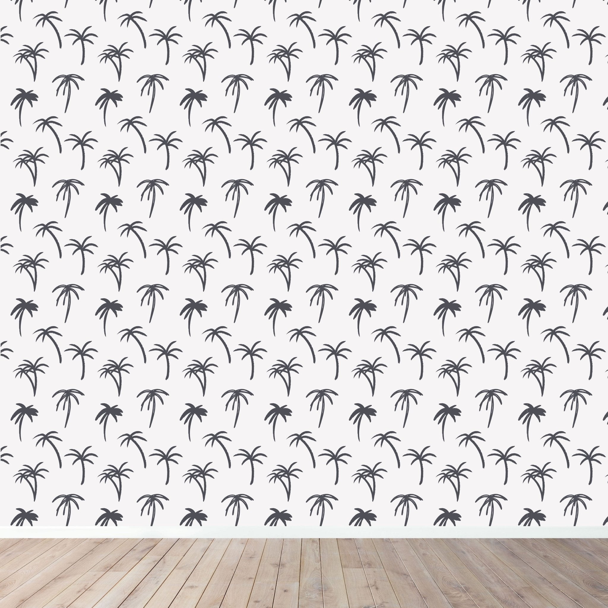 Tropical Palm Wallpaper Repeat Pattern | Navy - Munks and Me Wallpaper