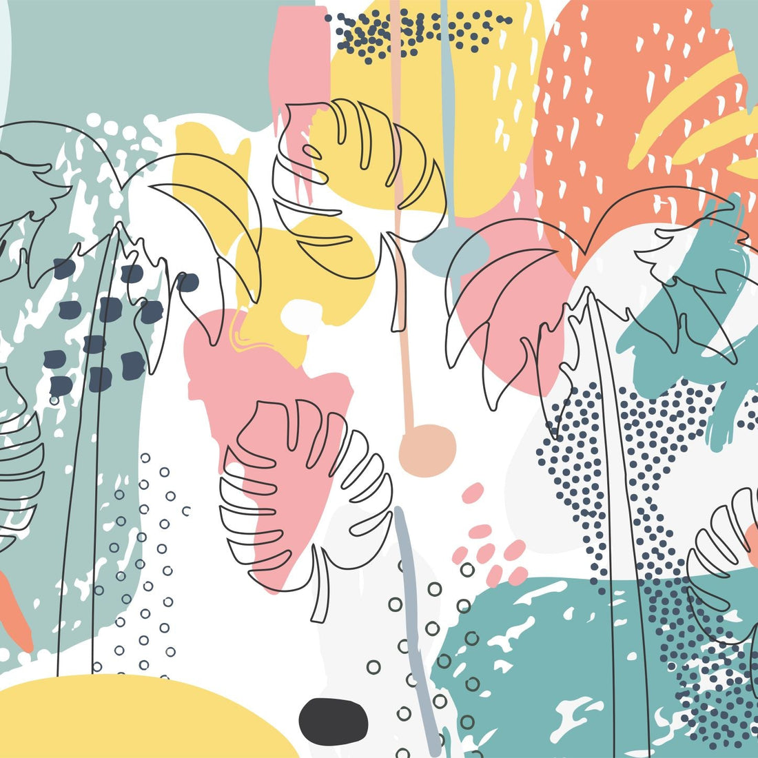 Tropical Splash Wallpaper | Sample - Munks and Me Wallpaper