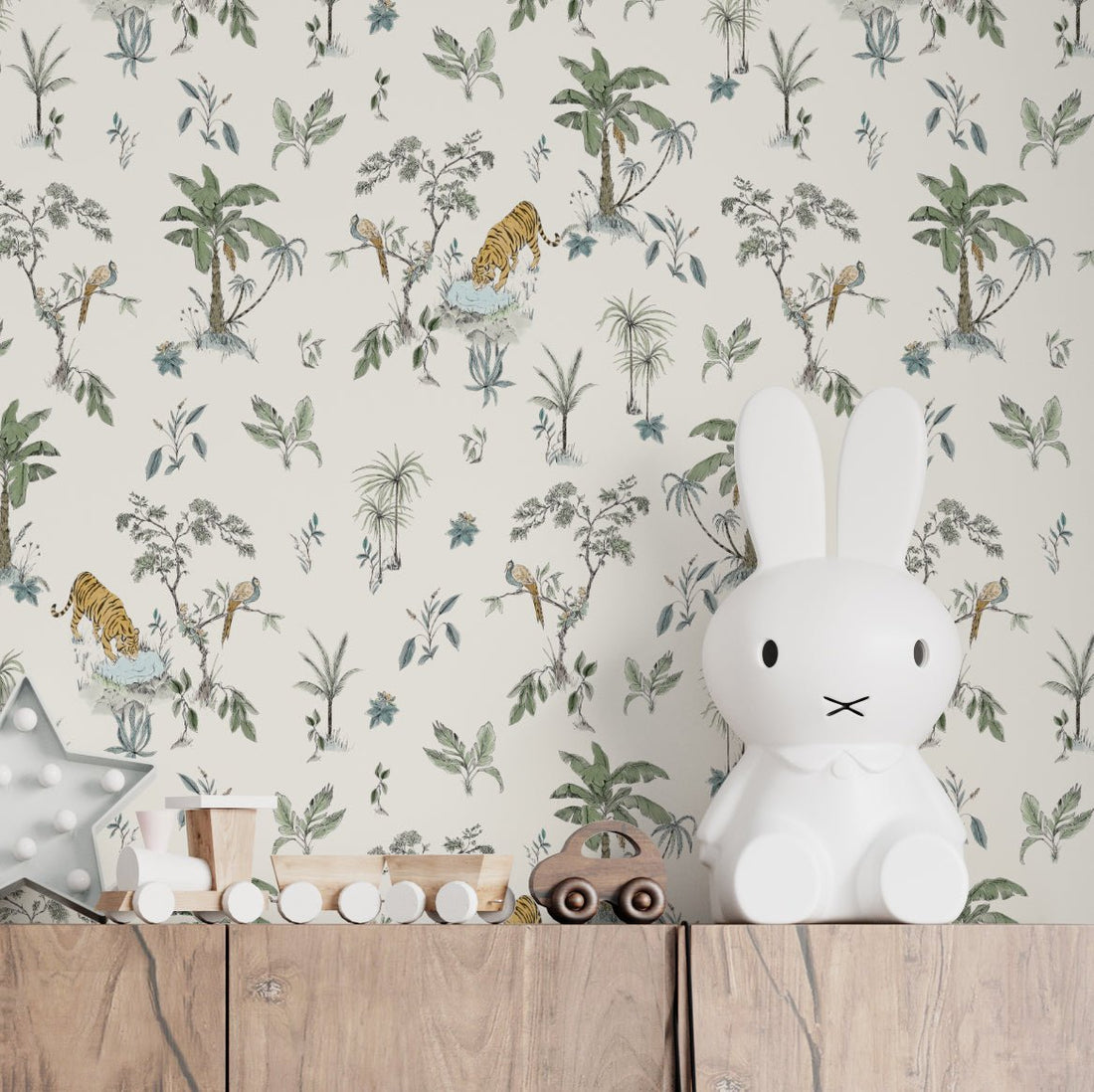 Tropical Tiger Wallpaper Repeat Pattern - Munks and Me Wallpaper