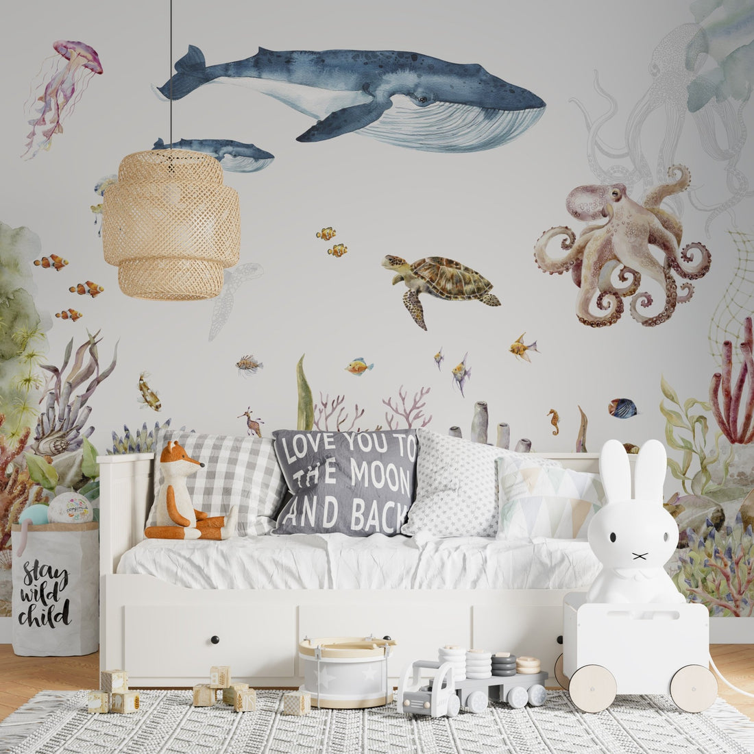 Under the Sea Watercolour Wallpaper | Sample - Munks and Me Wallpaper