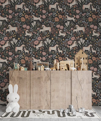 Unicorn Meadow Wallpaper Repeat Pattern - Munks and Me Wallpaper