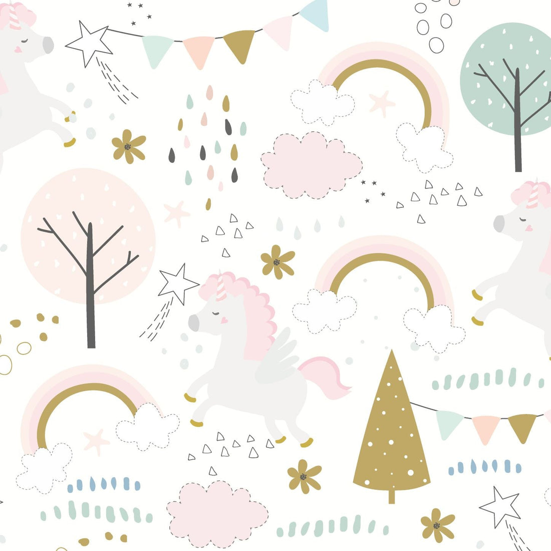 Unicorn Wallpaper Mural | Sample - Munks and Me Wallpaper