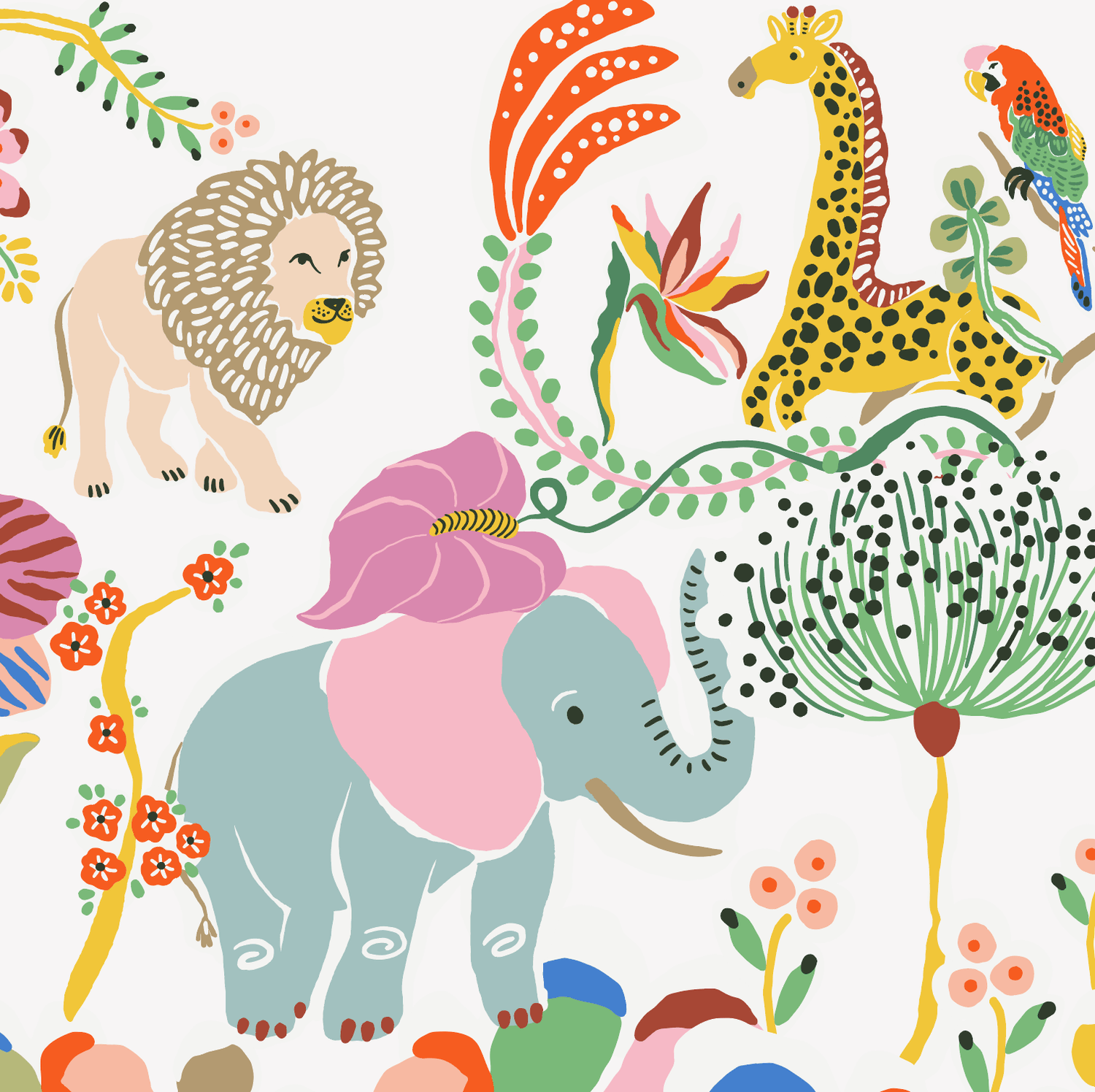 Urban Safari Mural Wallpaper | Sample - Munks and Me Wallpaper