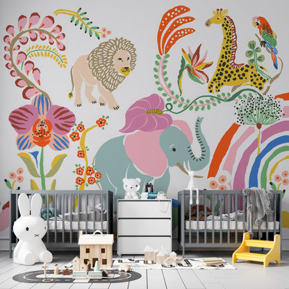 Urban Safari Mural Wallpaper | Sample - Munks and Me Wallpaper