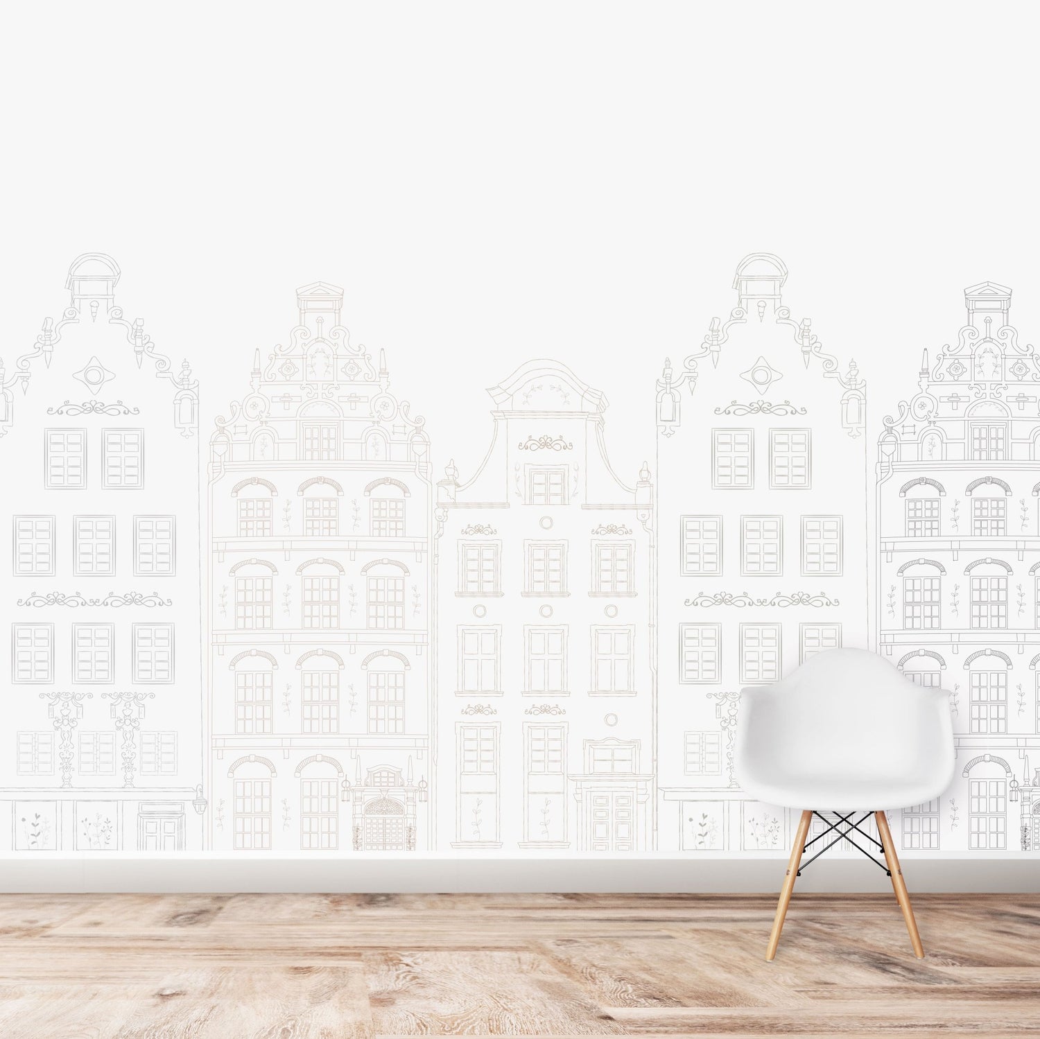 Vintage Town Wallpaper Mural - Munks and Me Wallpaper