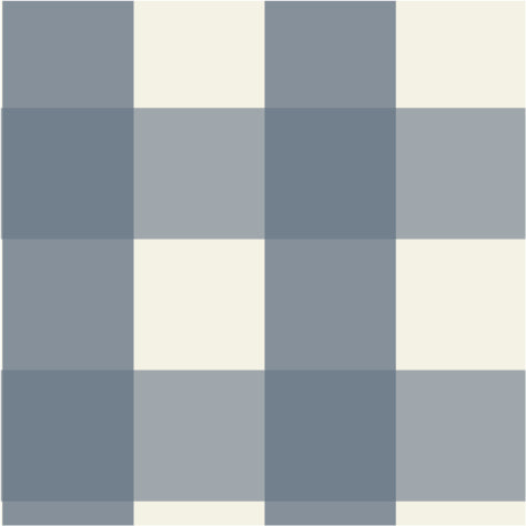 Large Check Wallpaper Sample, Deep Blue in a buffalo check pattern.