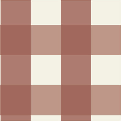 A dusty rose and cream Large Check Wallpaper Sample, Red pattern.