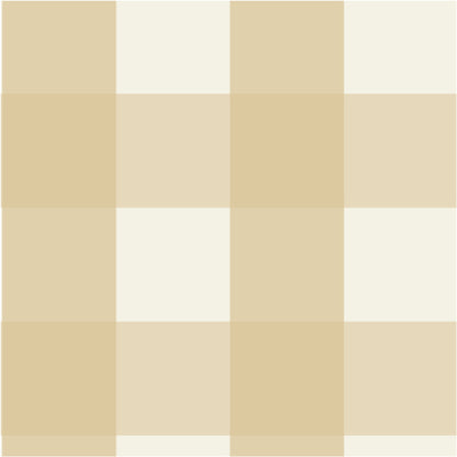 Large Check Wallpaper, Yellow in a gingham check pattern for nursery wallpaper.