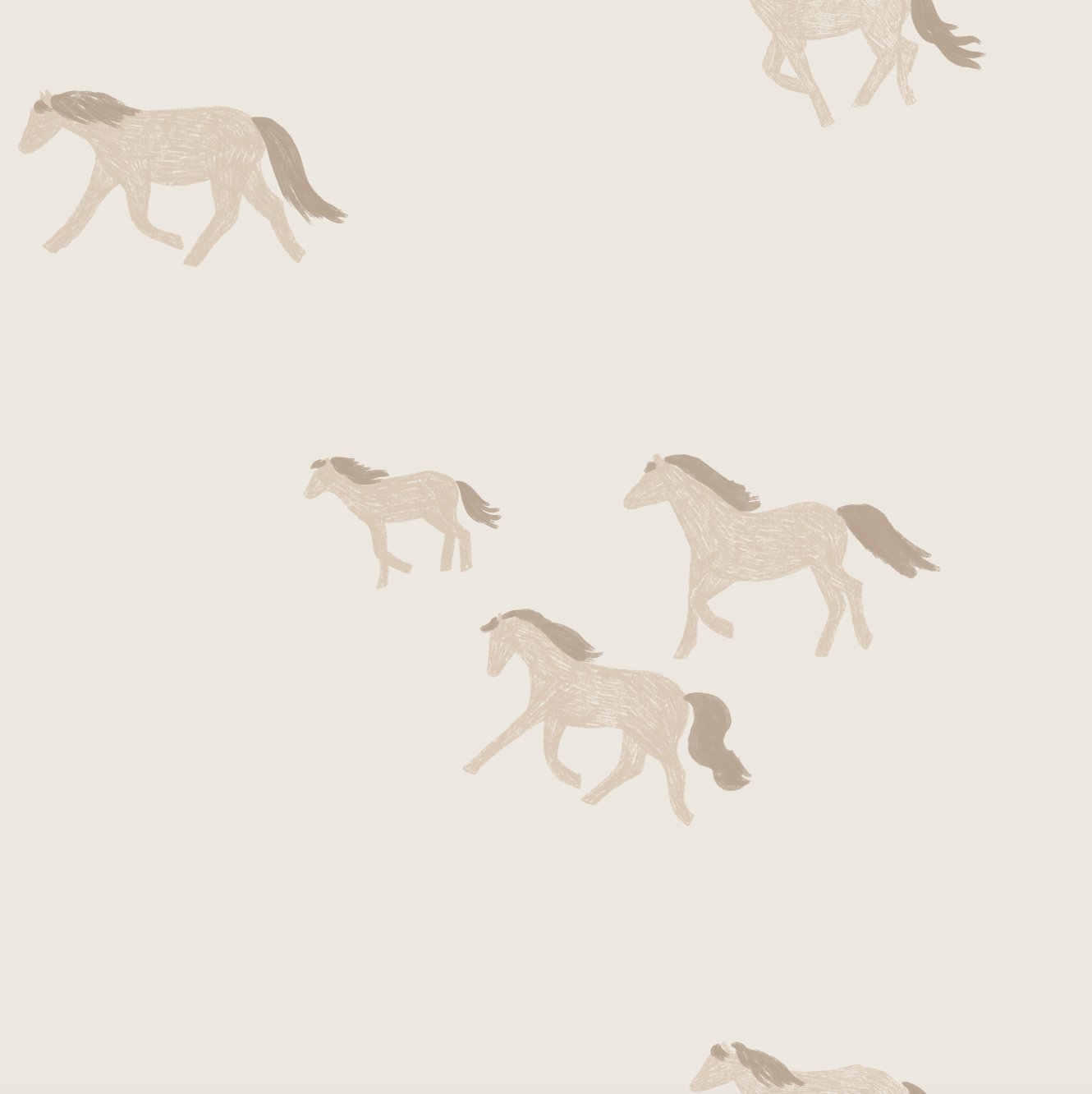 Winter Wild Horses Wallpaper Repeat Pattern | Sample - Munks and Me Wallpaper