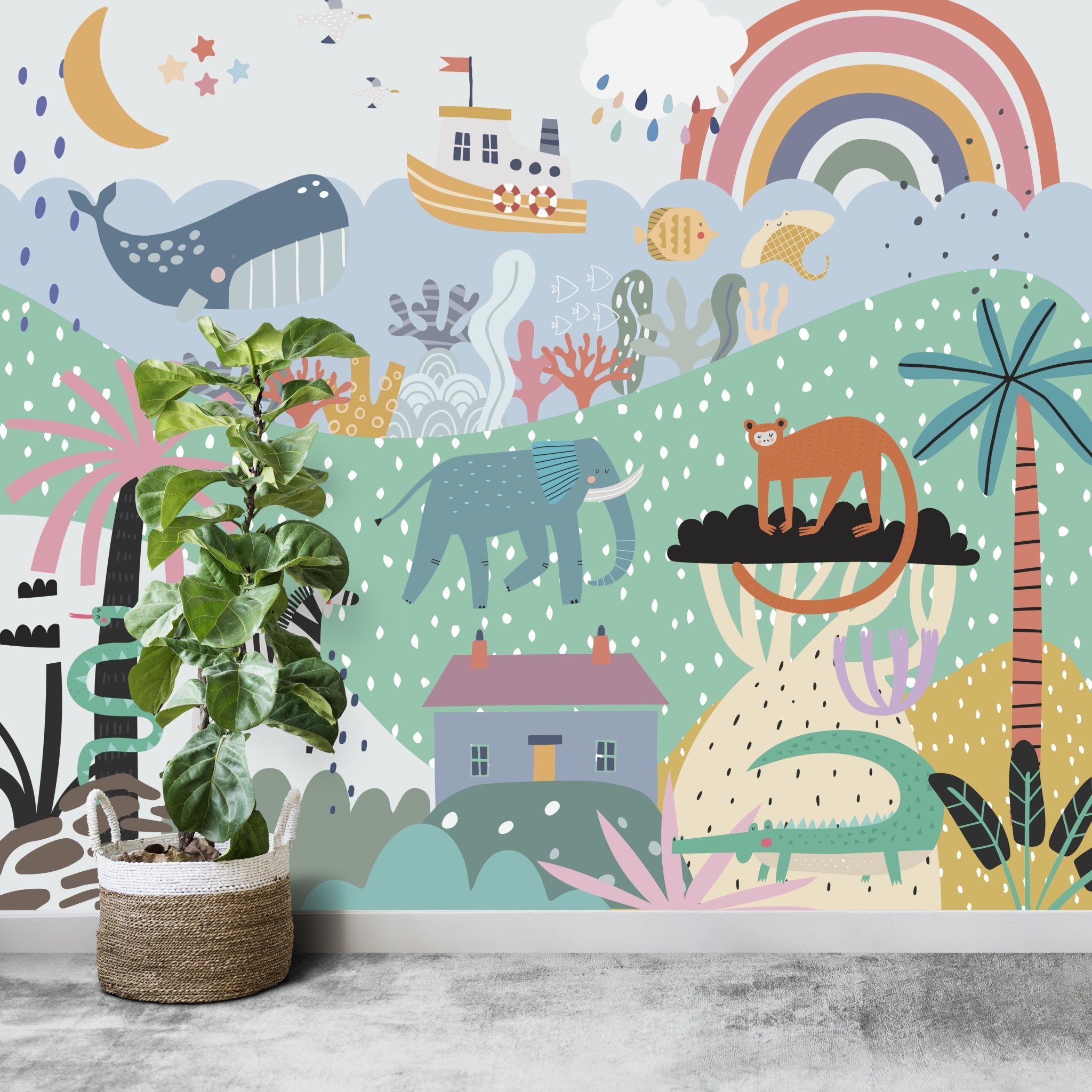 Wonderland Wallpaper Mural - Munks and Me Wallpaper