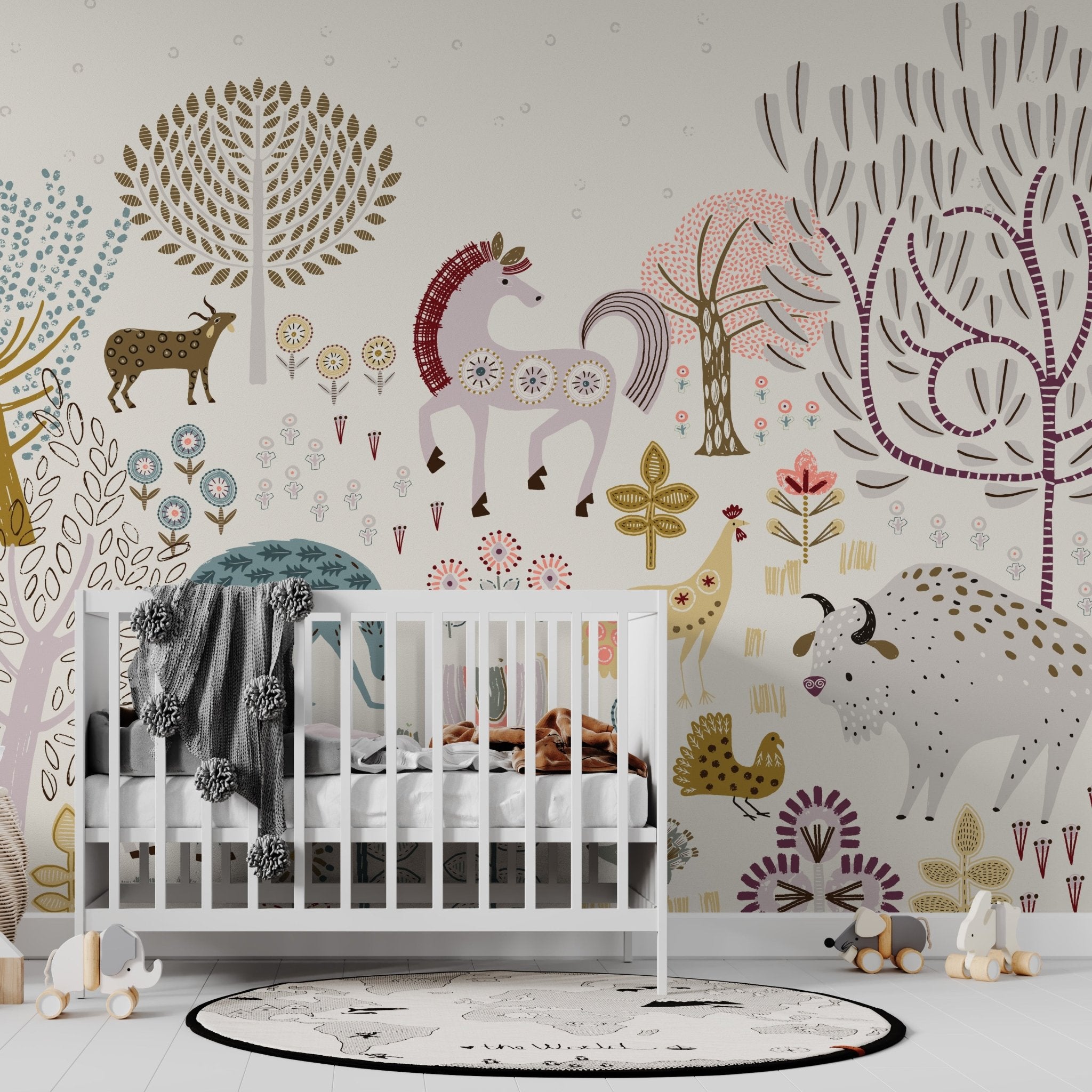 Woodland Folk Wallpaper Mural - Munks and Me Wallpaper