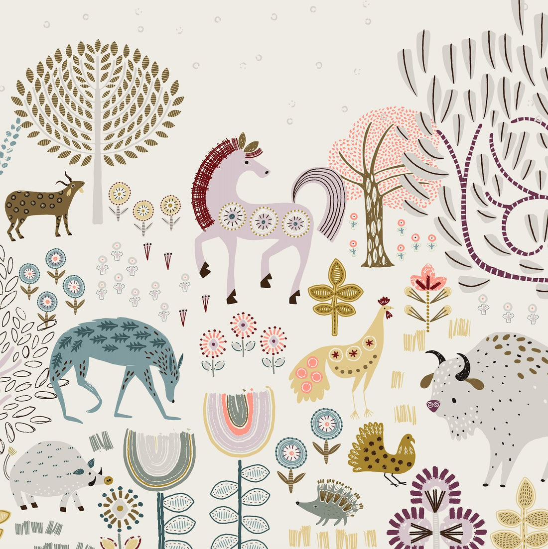 WOODLAND FOLK WALLPAPER | Sample - Munks and Me Wallpaper