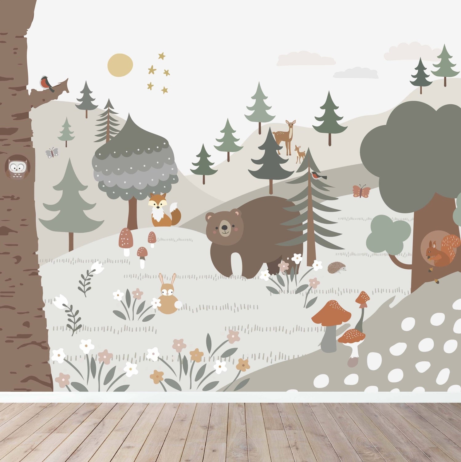 Woodland Wallpaper Mural - Munks and Me Wallpaper