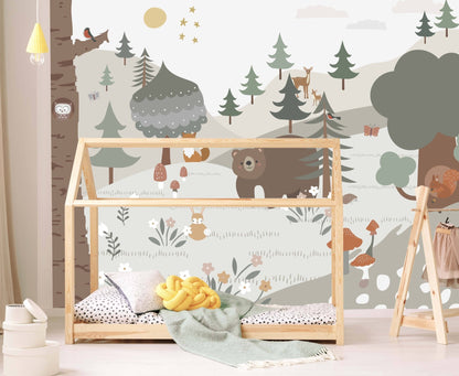 Woodland Wallpaper Mural - Munks and Me Wallpaper