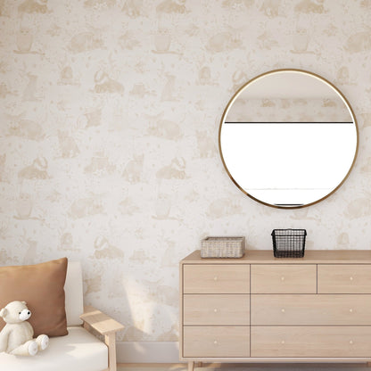 Woodland Wonder Repeat Pattern Neutral | Sample - Munks and Me Wallpaper