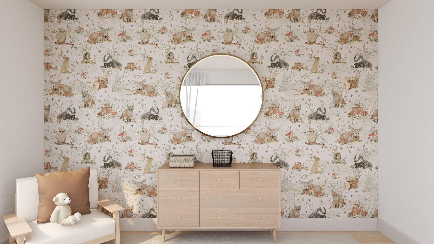 Woodland Wonder Wallpaper Repeat Pattern - Munks and Me Wallpaper