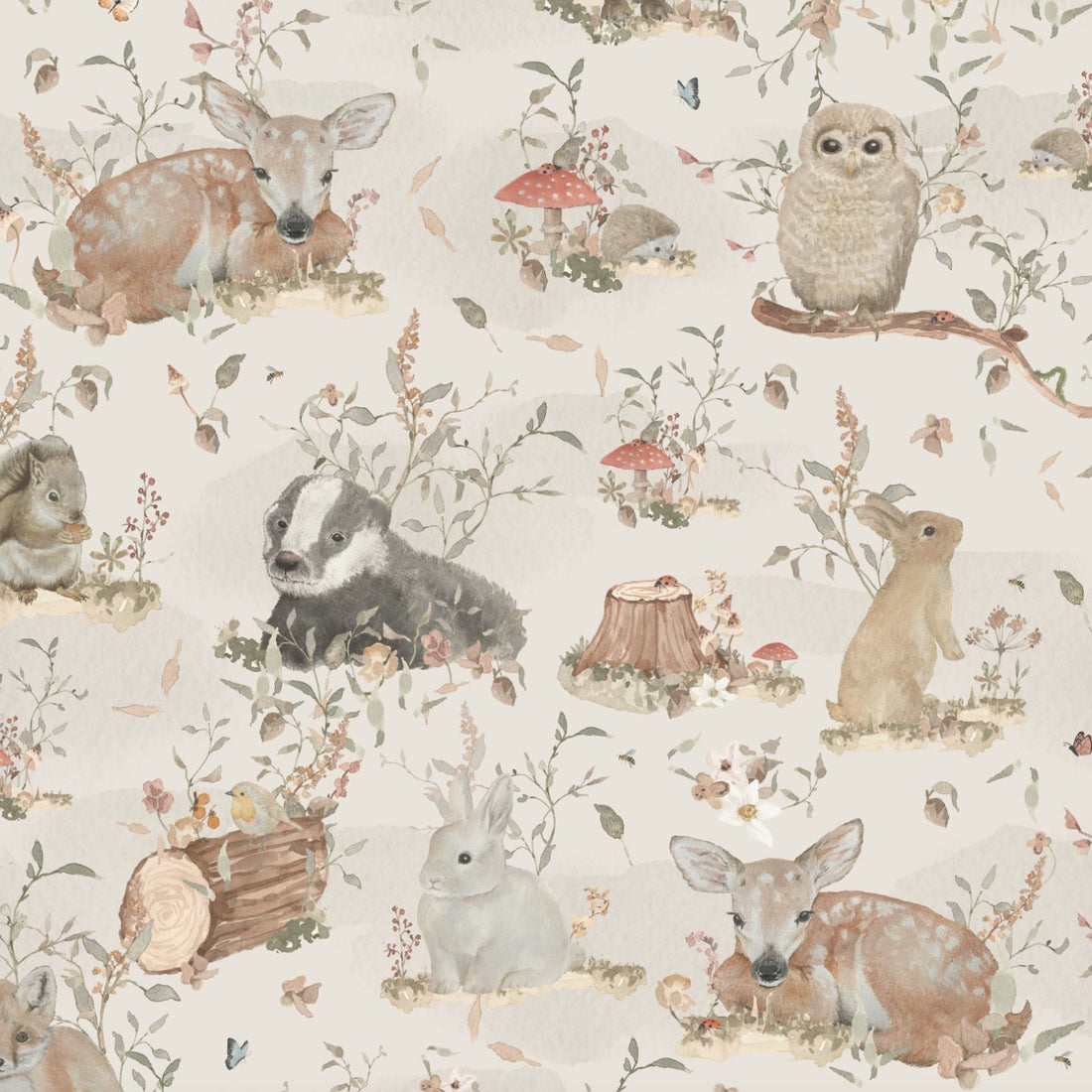 Woodland Wonder Wallpaper Repeat Pattern - Munks and Me Wallpaper