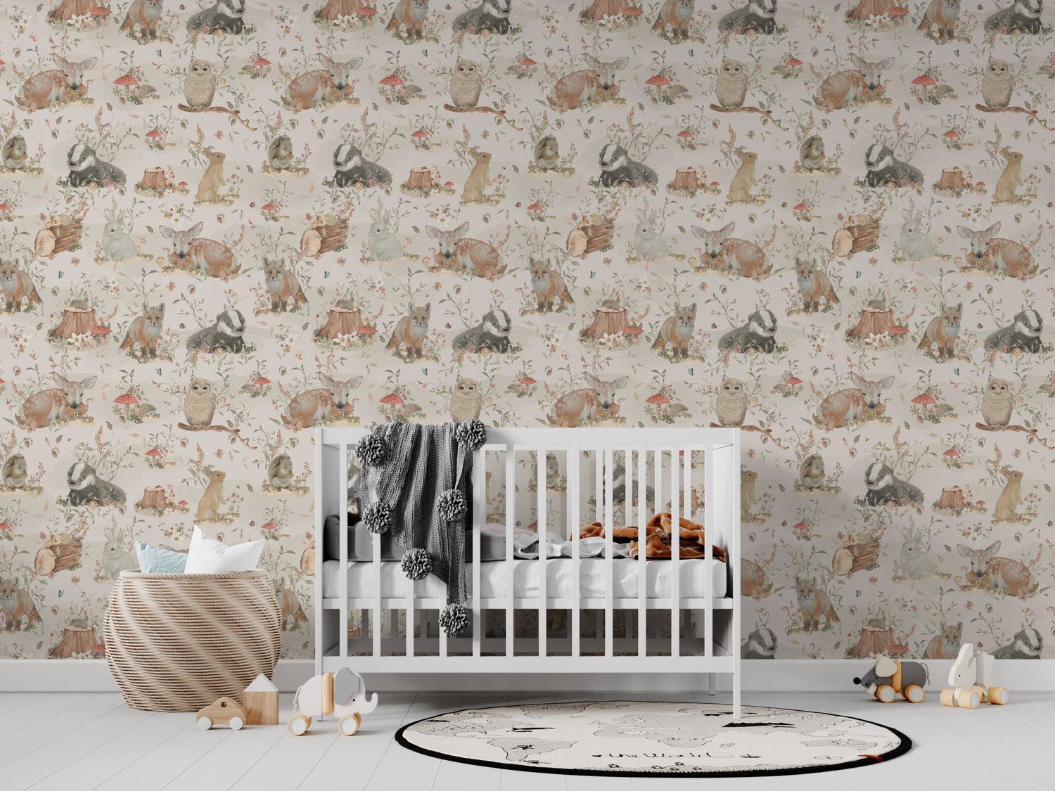 Woodland Wonder Wallpaper Repeat Pattern - Munks and Me Wallpaper