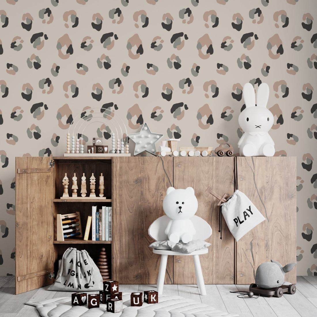 Yara Leopard Print Wallpaper Repeat Pattern - Munks and Me Wallpaper