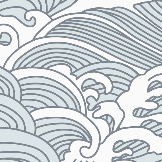 Making Waves Wallpaper Repeat Pattern | Blue - Munks and Me Wallpaper