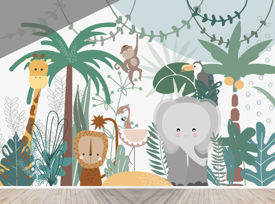 Custom Safari Wallpaper | H261cm x W386cm - Munks and Me Wallpaper