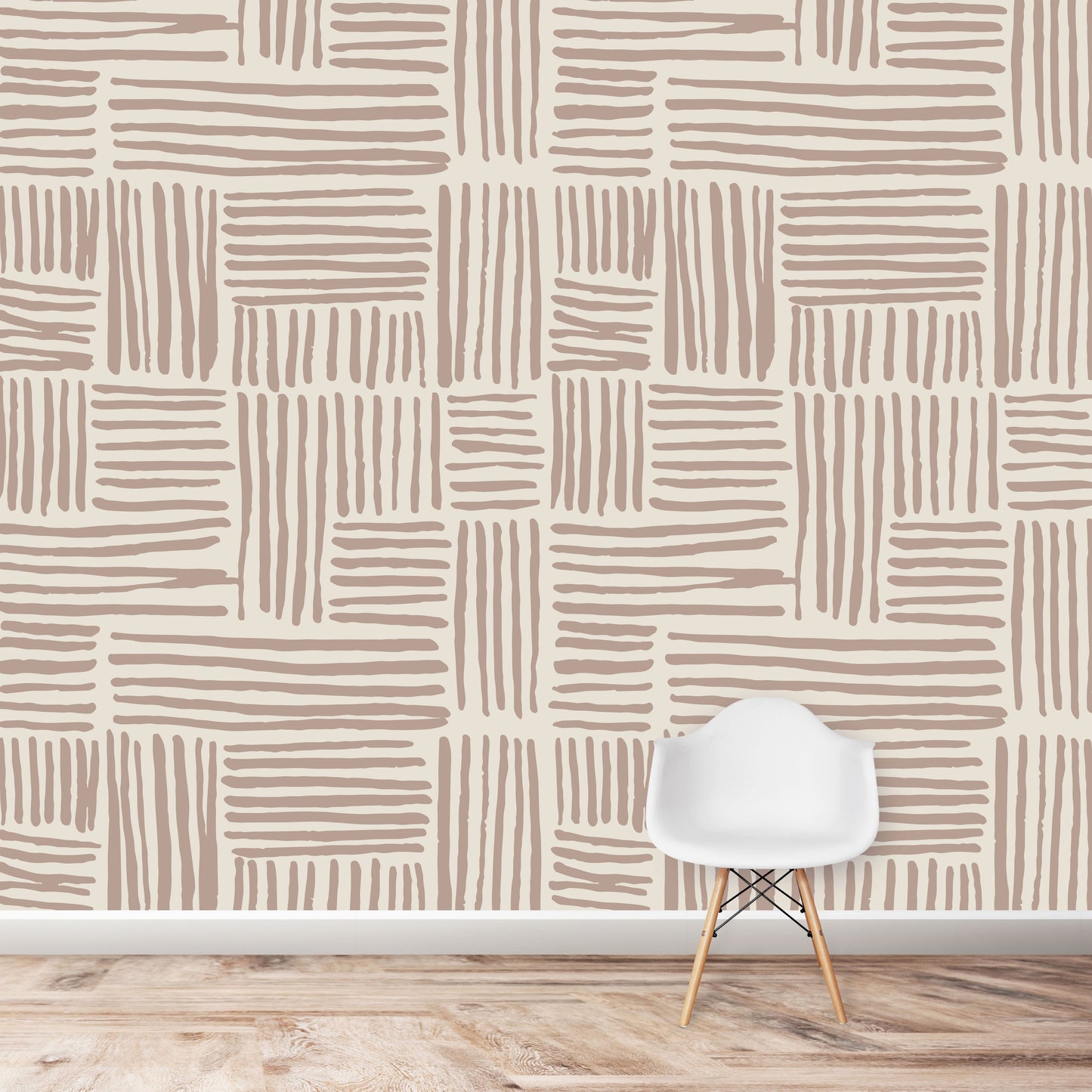 Brush Stroke Lines Wallpaper Repeat Pattern | Sand - Munks and Me Wallpaper