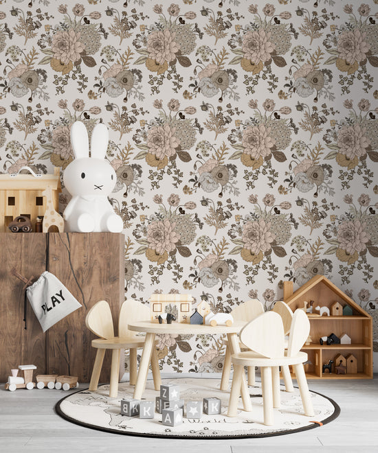 Load image into Gallery viewer, Adley Floral Wallpaper Repeat Pattern - Munks and Me Wallpaper

