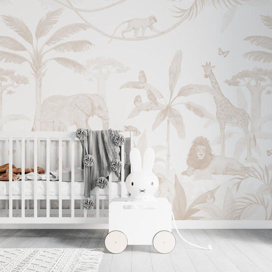 Load image into Gallery viewer, African Safari Wallpaper Mural | Neutral - Munks and Me Wallpaper
