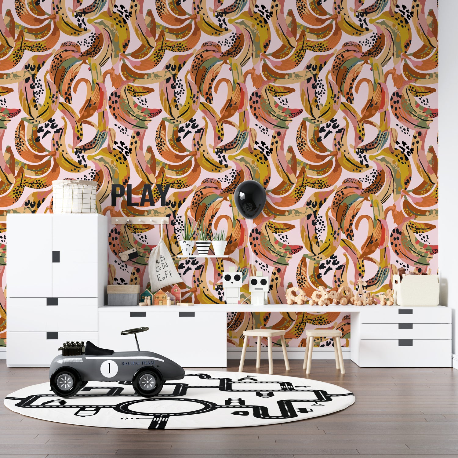 Banana Party Wallpaper Repeat Pattern - Munks and Me Wallpaper