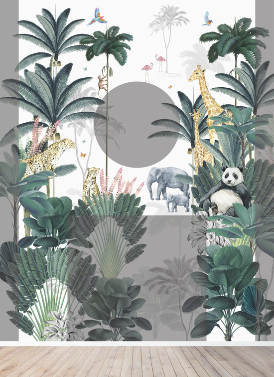 Custom Leopard and Friends Wallpaper Mural - Munks and Me Wallpaper