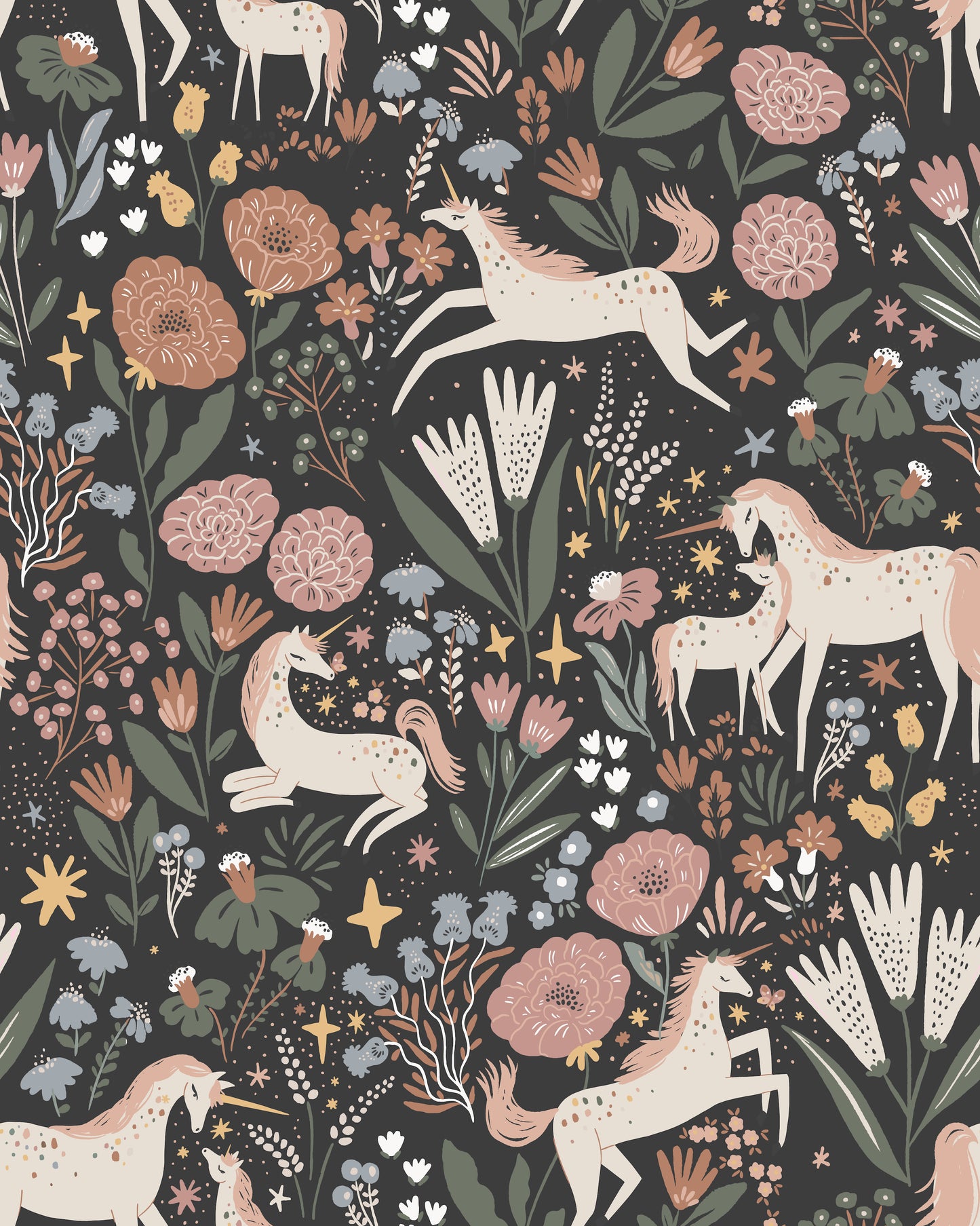 Unicorn Meadow Wallpaper Repeat Pattern - Munks and Me Wallpaper