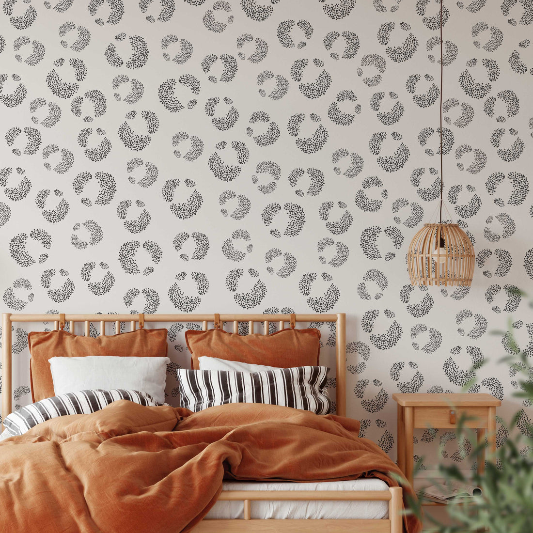 Hallie Leopard Print Wallpaper Repeat Pattern | Charcoal - Munks and Me Wallpaper