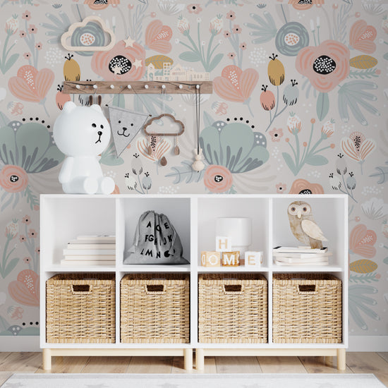 Betsy Floral Wallpaper Repeat Pattern - Munks and Me Wallpaper