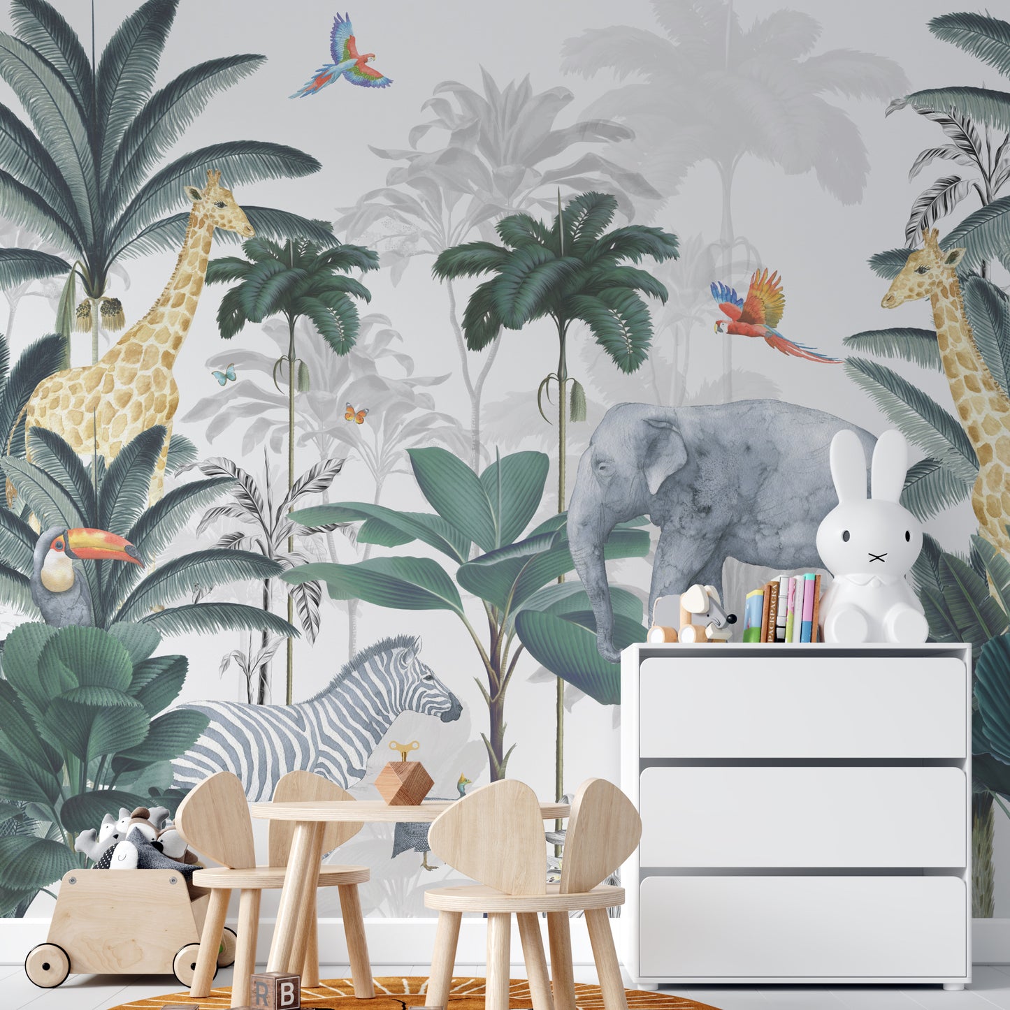 Load image into Gallery viewer, Jungle Wallpaper Mural - Munks and Me Wallpaper

