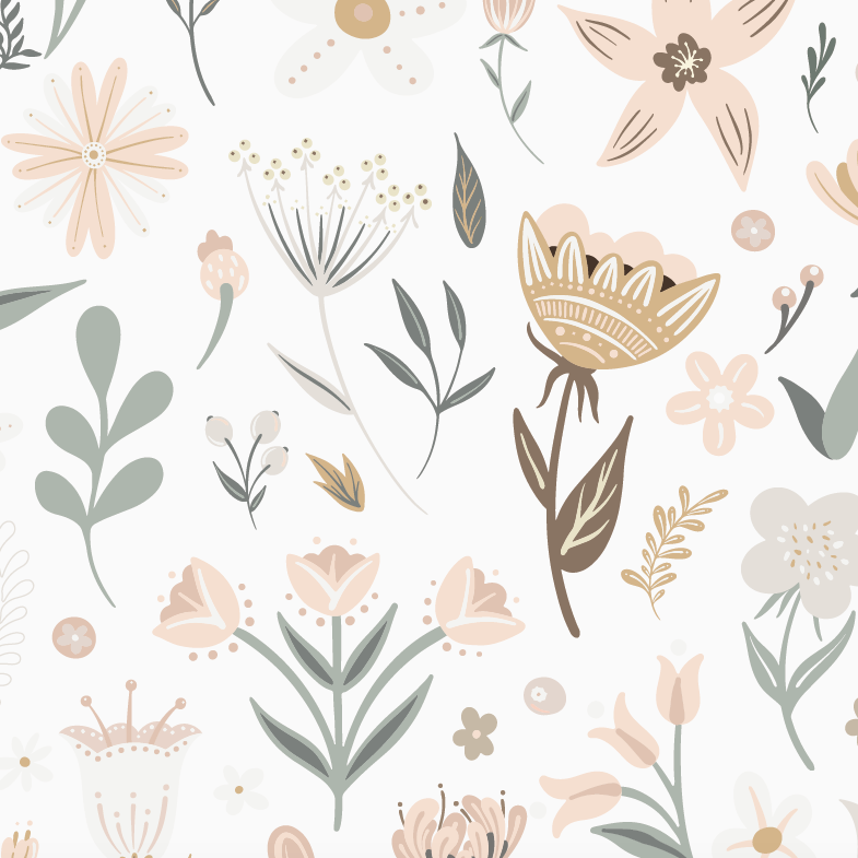 Millie Floral Wallpaper Repeat Pattern - Munks and Me Wallpaper