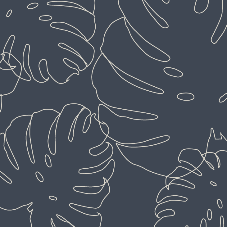 Elle Monstera Wallpaper Repeat Pattern | Navy - Munks and Me Wallpaper