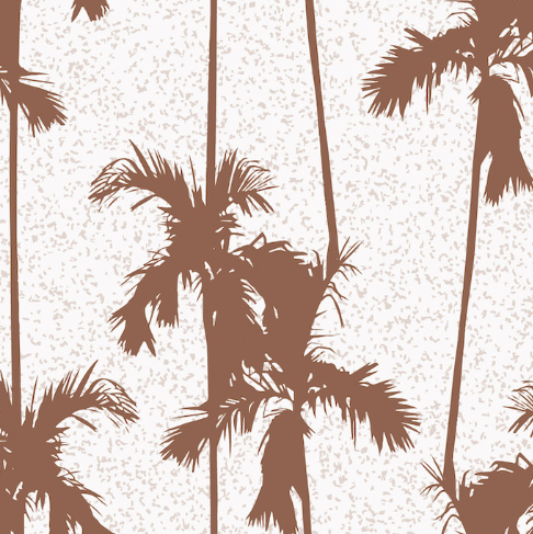 Clay Palm Print Wallpaper Repeat Pattern | Rust - Munks and Me Wallpaper