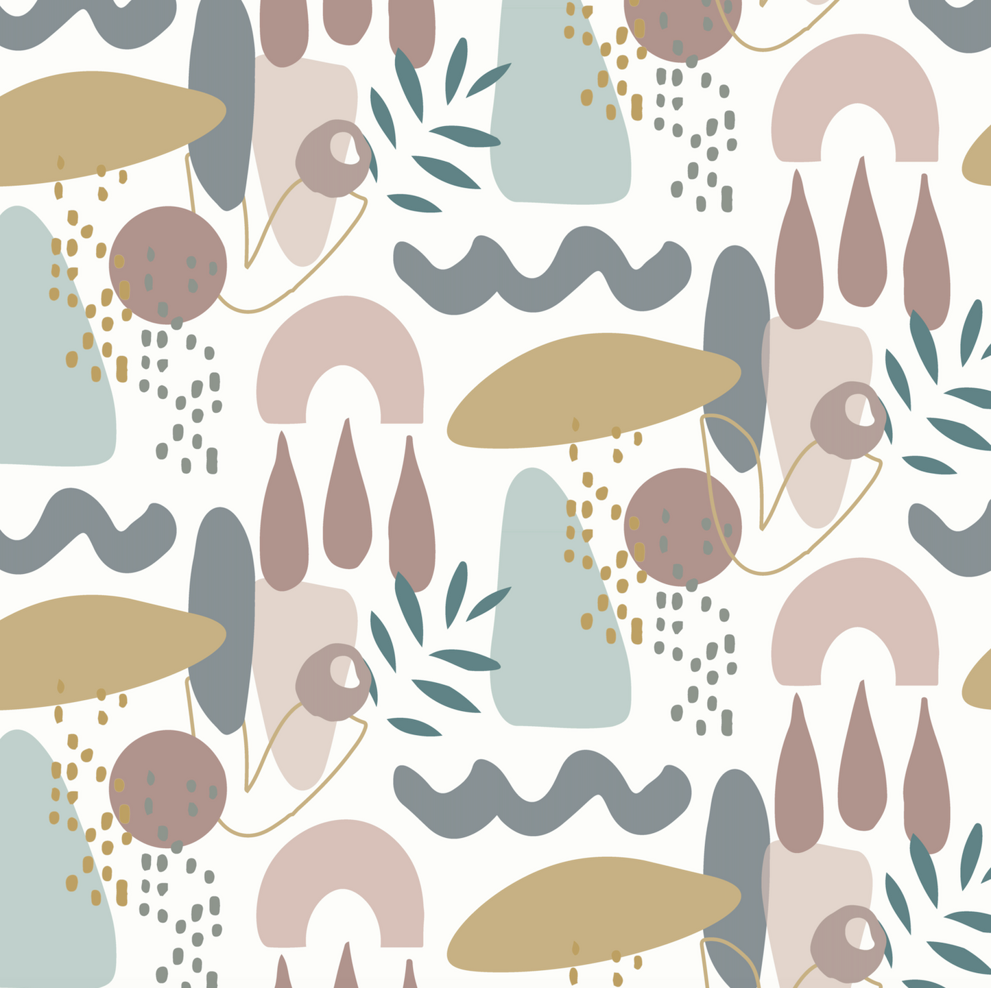 Stevie Abstract Wallpaper Repeat Pattern - Munks and Me Wallpaper