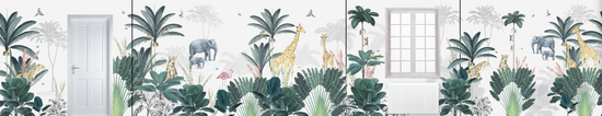 Custom Leopard and Friends Wallpaper | H241cm x W1250cm - Munks and Me Wallpaper